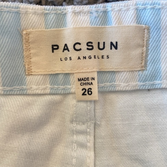 Pacsun Blue and White Stripe Denim Mini Skirt Size 26 - Picture 4 of 9